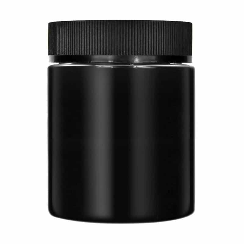 Generic Label 4oz Child Resistant Flush Cap Glass Jars - Glossy Black - 1