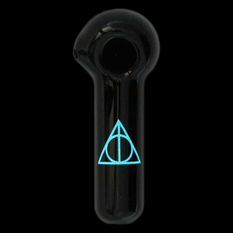 Chameleon Glass Deathly Hallows Glass Pipe - Glow in the Dark | Glowing