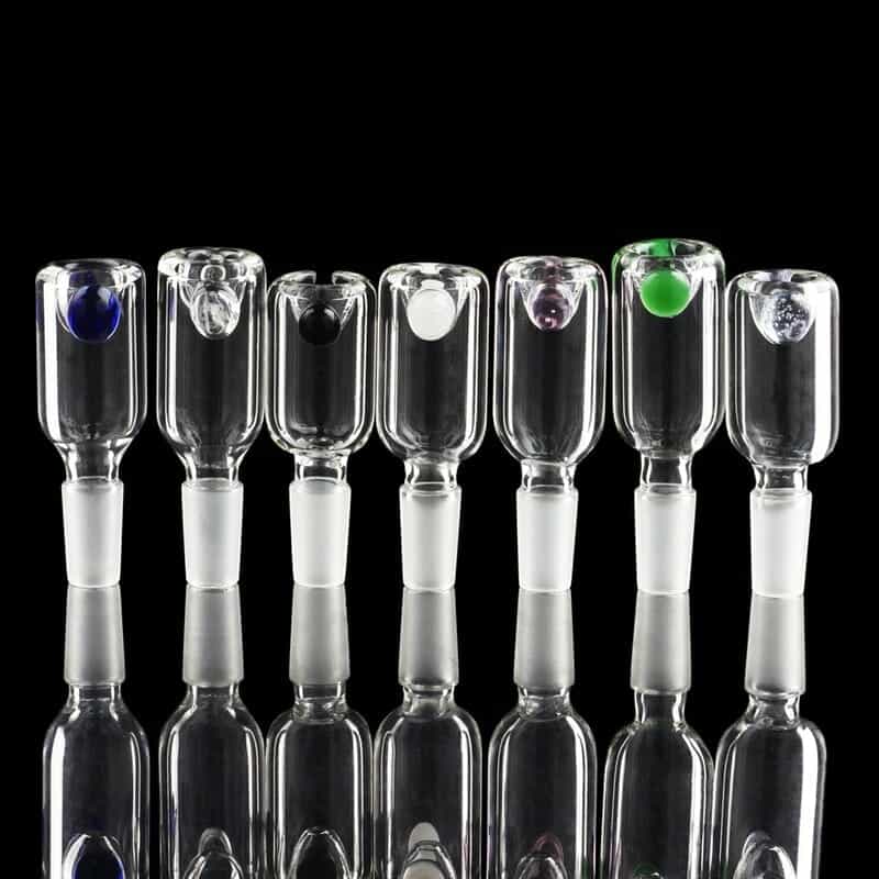 UPC Clear Cylinder Bowl with Black Color Marbles - Male 14mm / 1