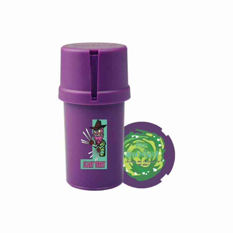 The Medtainer Storage w/ Grinder Scary Terry / Purple - 20 Dram