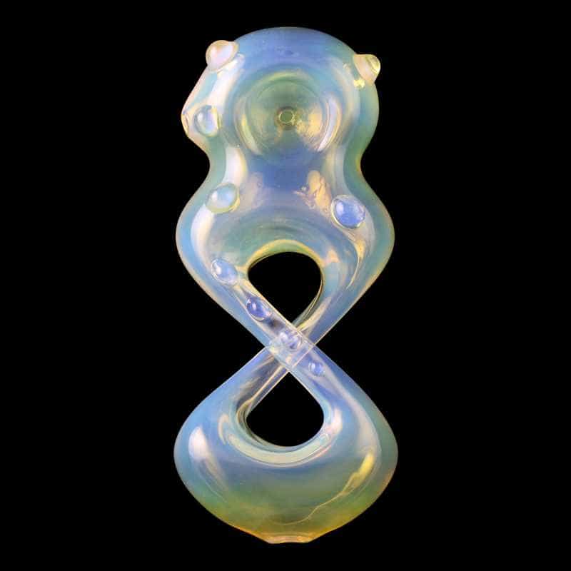 Chameleon Glass Pretzel Glass Fumed Hand Pipe - Color Changing