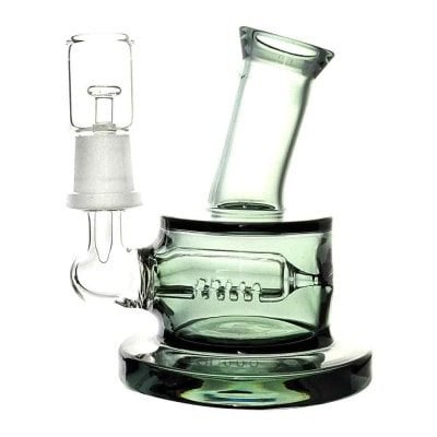4:20 Generic Label 4" Blackish Inline Rig Water Pipe 14mm