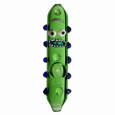 4:20 Generic Label 5" Pickle Rick Steamroller Hand Pipe