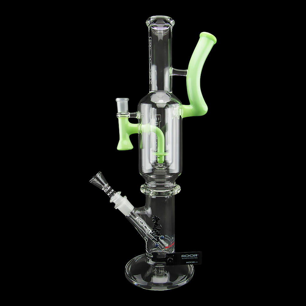ROOR X Eleven30 2-in-1 16" Straight Tube Water Pipe & Dab Rig - Green Mint - 001
