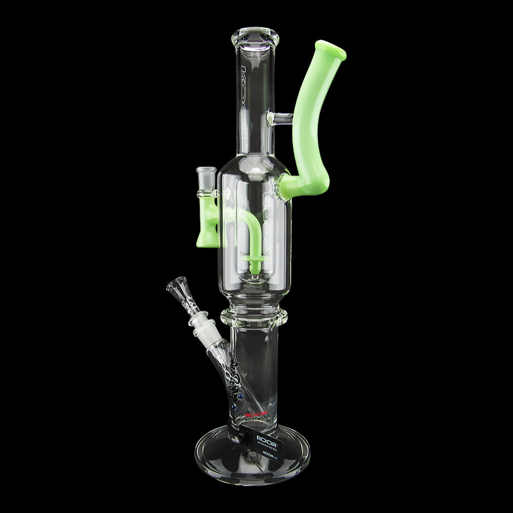 ROOR X Eleven30 2-in-1 16" Straight Tube Water Pipe & Dab Rig - Green Mint - 002