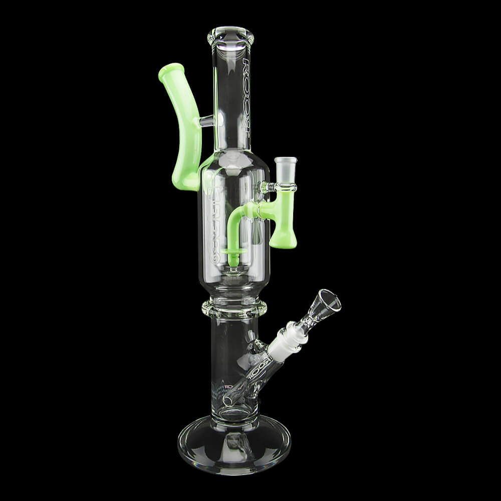 ROOR X Eleven30 2-in-1 16" Straight Tube Water Pipe & Dab Rig - Green Mint - 006