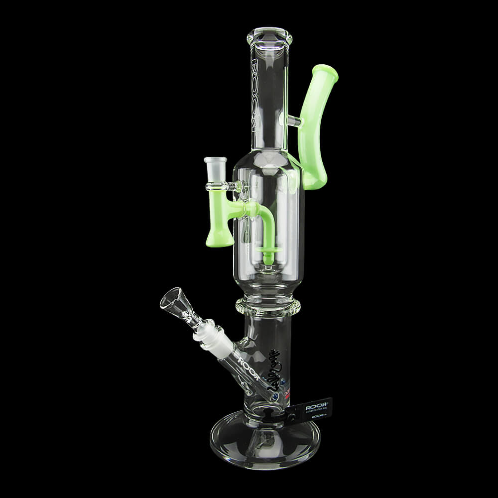 ROOR X Eleven30 2-in-1 16" Straight Tube Water Pipe & Dab Rig - Green Mint - 008