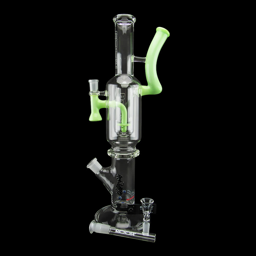 ROOR X Eleven30 2-in-1 16" Straight Tube Water Pipe & Dab Rig - Green Mint - 009