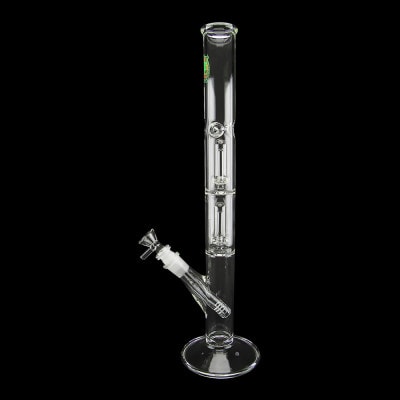 16" Double Showerhead Perc Straight Tube Water Pipe - 01