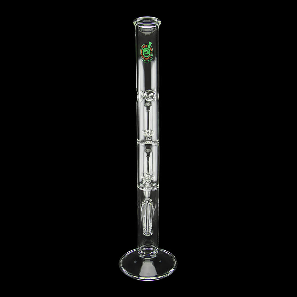 16" Double Showerhead Perc Straight Tube Water Pipe - 03