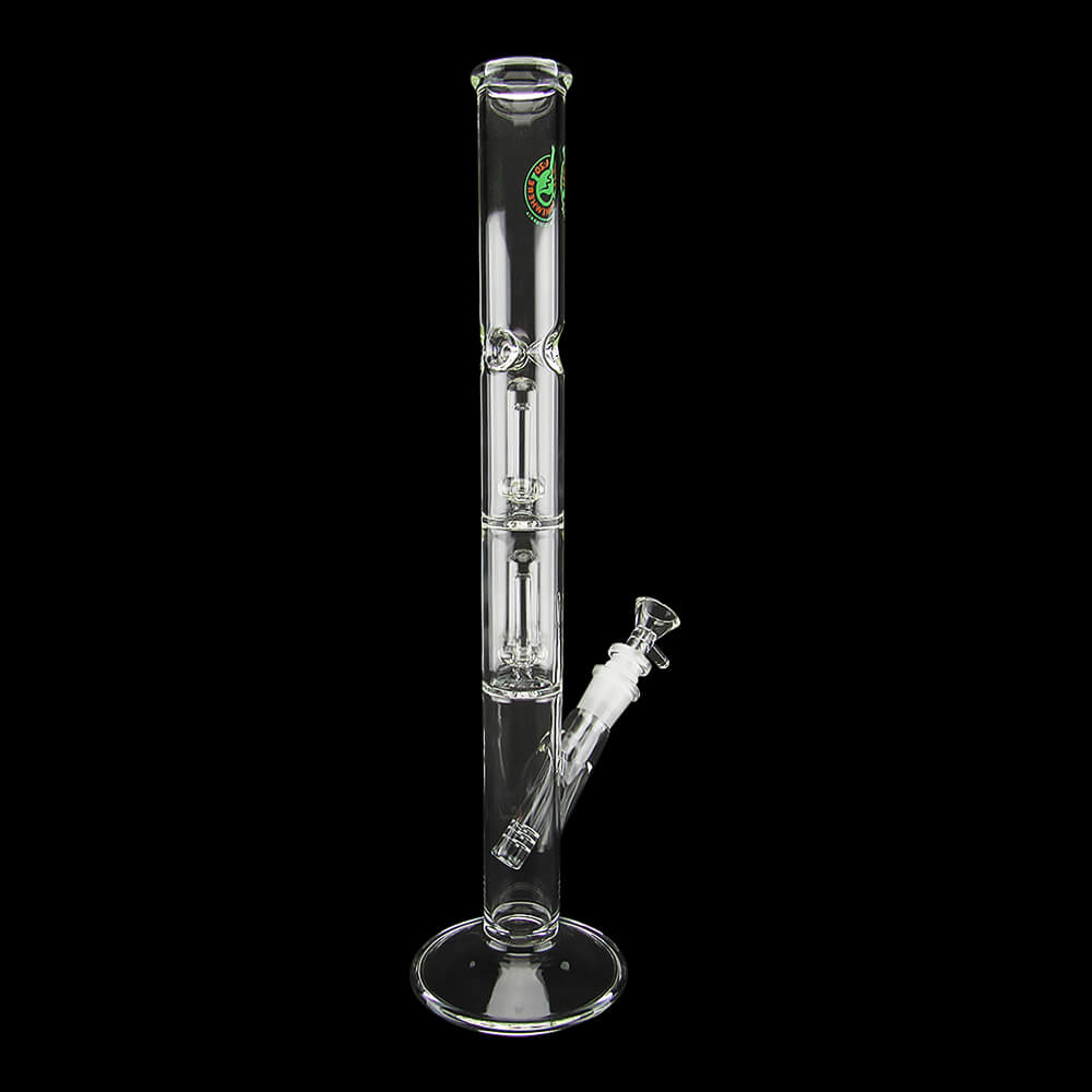 16" Double Showerhead Perc Straight Tube Water Pipe - 04