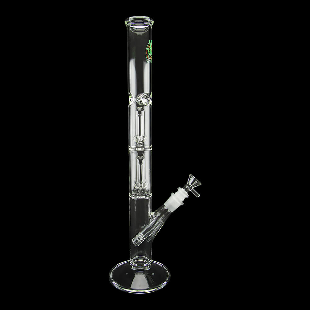 16" Double Showerhead Perc Straight Tube Water Pipe - 05