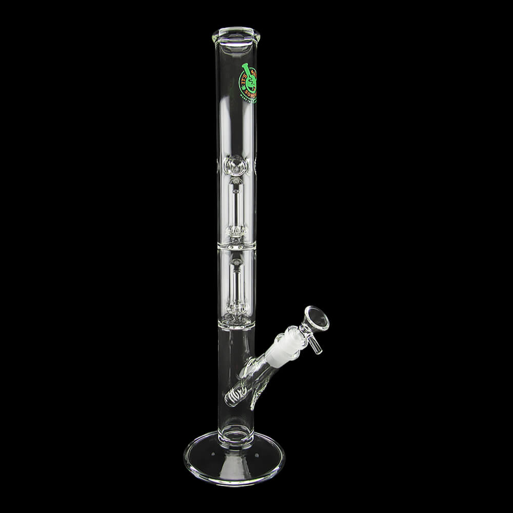 16" Double Showerhead Perc Straight Tube Water Pipe - 06