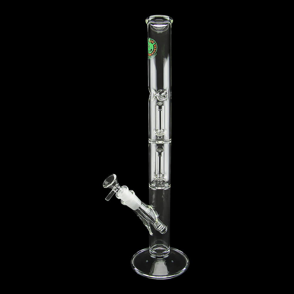 16" Double Showerhead Perc Straight Tube Water Pipe - 08