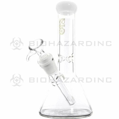 8" Bio Hazard Beaker Water Pipe - White Trim Top