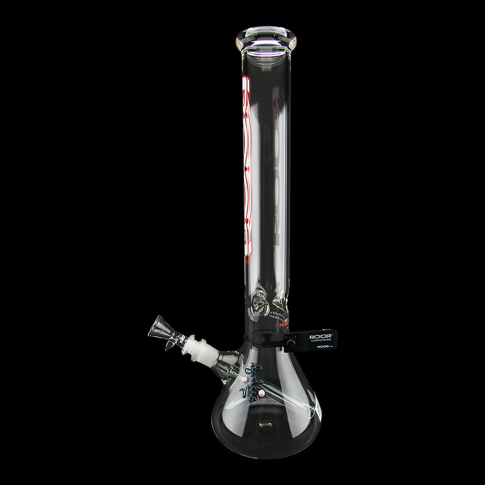 ROOR Classic 18" Beaker Water Pipe 50mm x 5mm - White/Red - 01