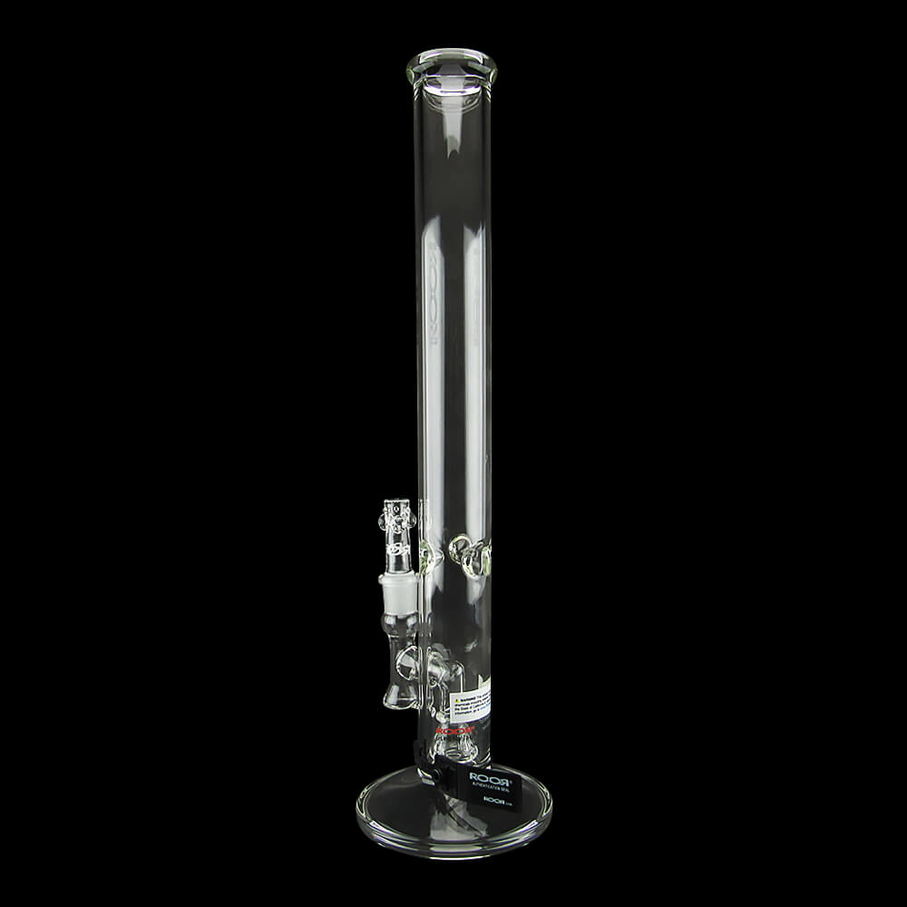 ROOR Tech 18" Mini Clear Fixed 45mm x 5mm Straight Water Pipe - 02