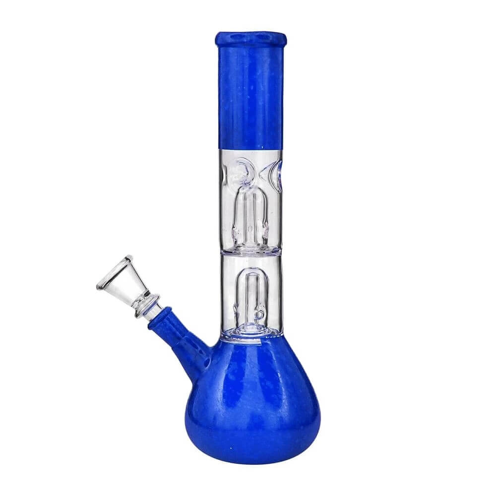 Straight Neck Double Chamber Dome Perc Beaker Water Pipe
