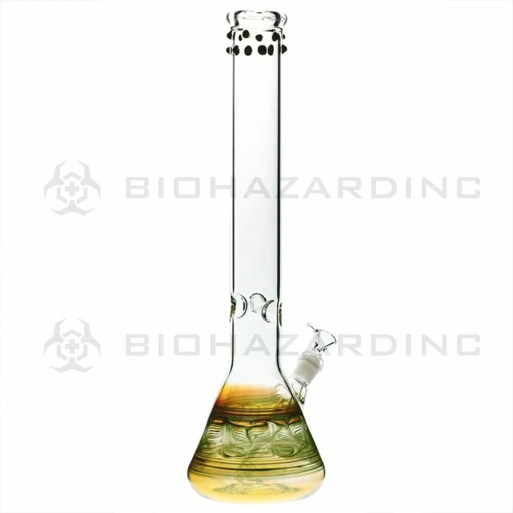 Bio Hazard 18" 50mm Beaker Water Pipe w/ Colored Marbles - Green Rake