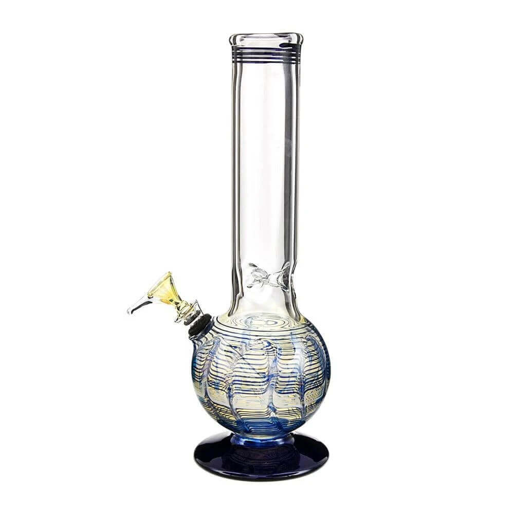 USA Straight Neck Raked Glass Egg Water Pipe w/ Ice Catcher