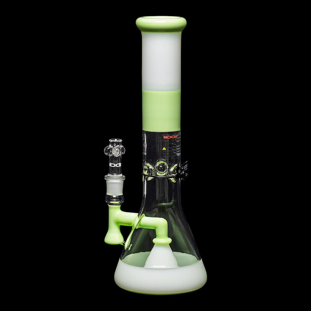 ROOR Tech Fixed Stem 14" 50x5mm Beaker - Milky Green & White - 02