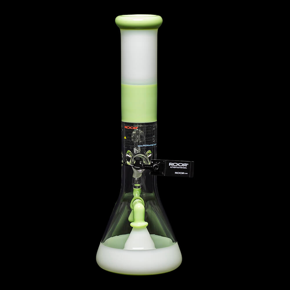 ROOR Tech Fixed Stem 14" 50x5mm Beaker - Milky Green & White - 03