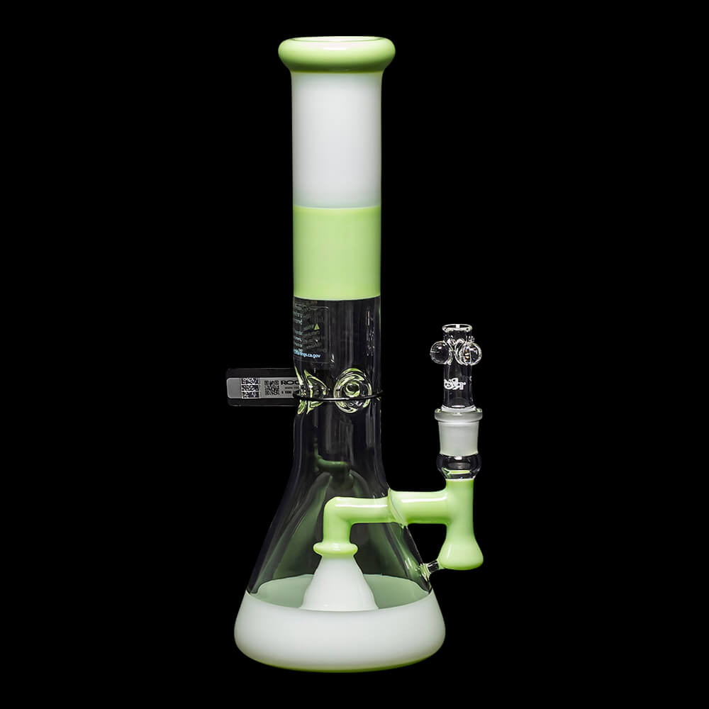 ROOR Tech Fixed Stem 14" 50x5mm Beaker - Milky Green & White - 05