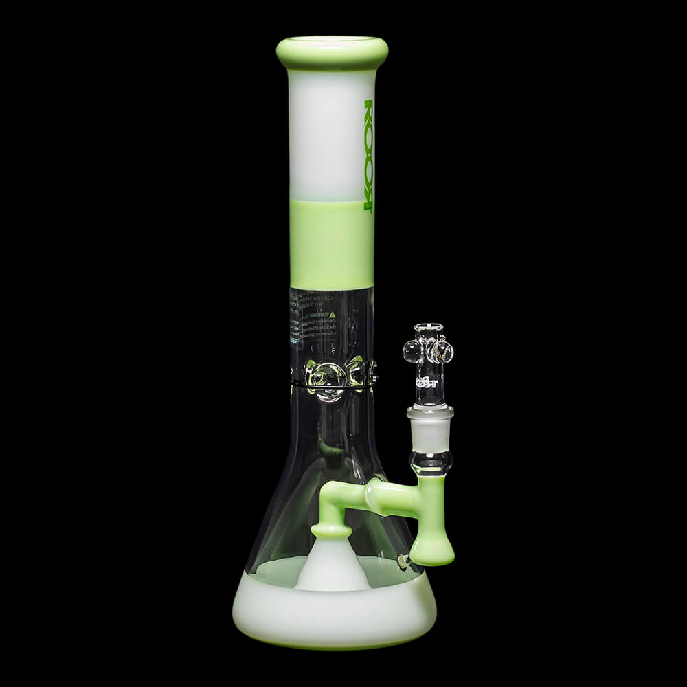 ROOR Tech Fixed Stem 14" 50x5mm Beaker - Milky Green & White - 06