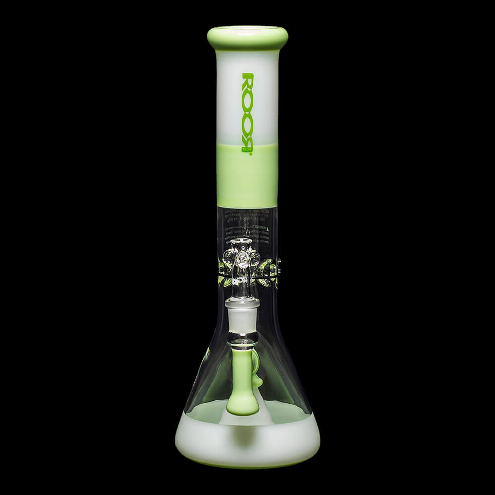 ROOR Tech Fixed Stem 14" 50x5mm Beaker - Milky Green & White - 07