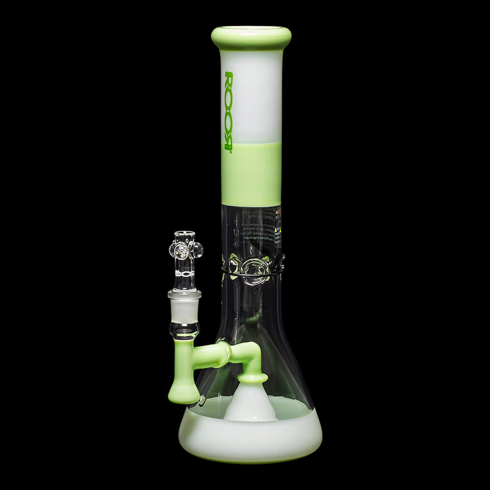 ROOR Tech Fixed Stem 14" 50x5mm Beaker - Milky Green & White - 08