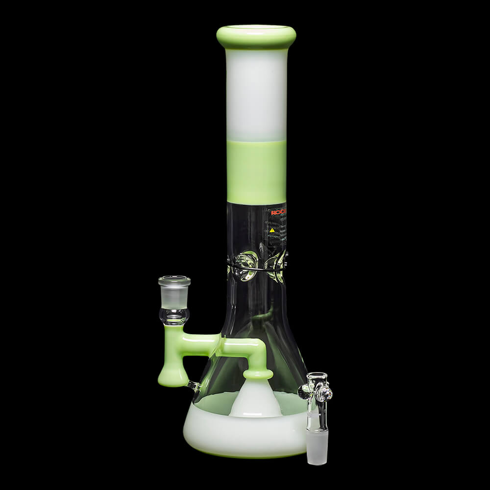ROOR Tech Fixed Stem 14" 50x5mm Beaker - Milky Green & White - 09