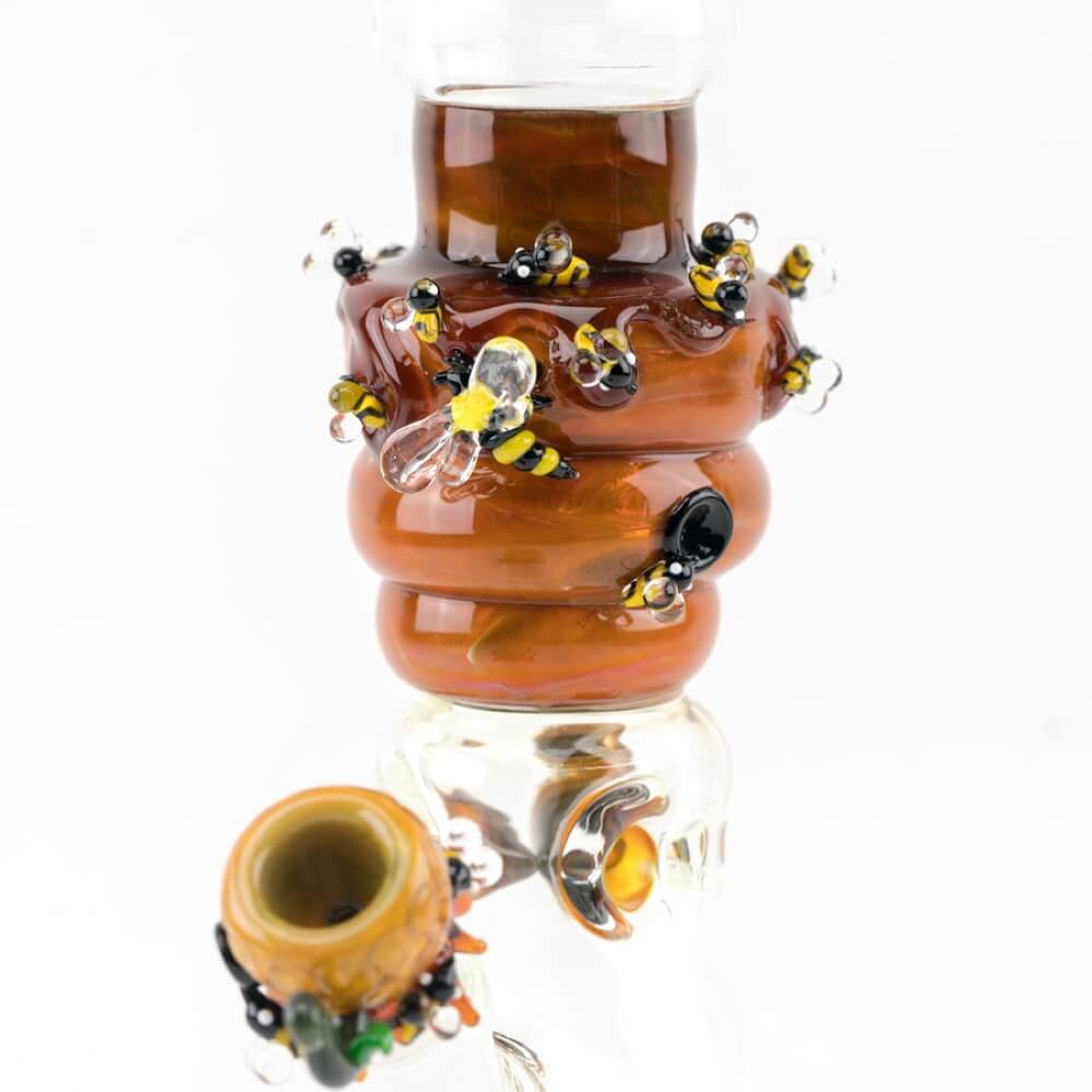 Empire Glassworks Save The Bee's Beaker Water Pipe 03