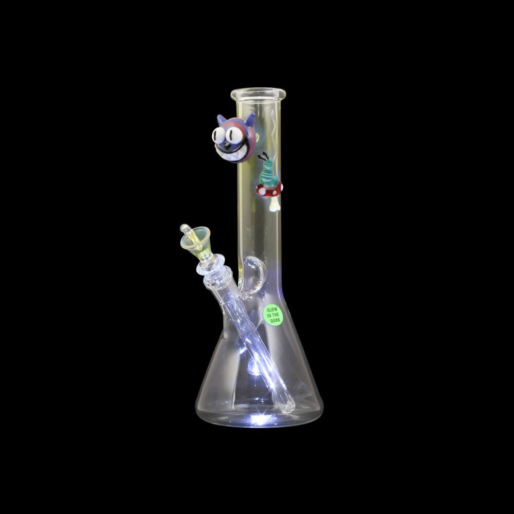 Chameleon Glass 12" Cheshire Cat Fumed Color Changing Water Pipe