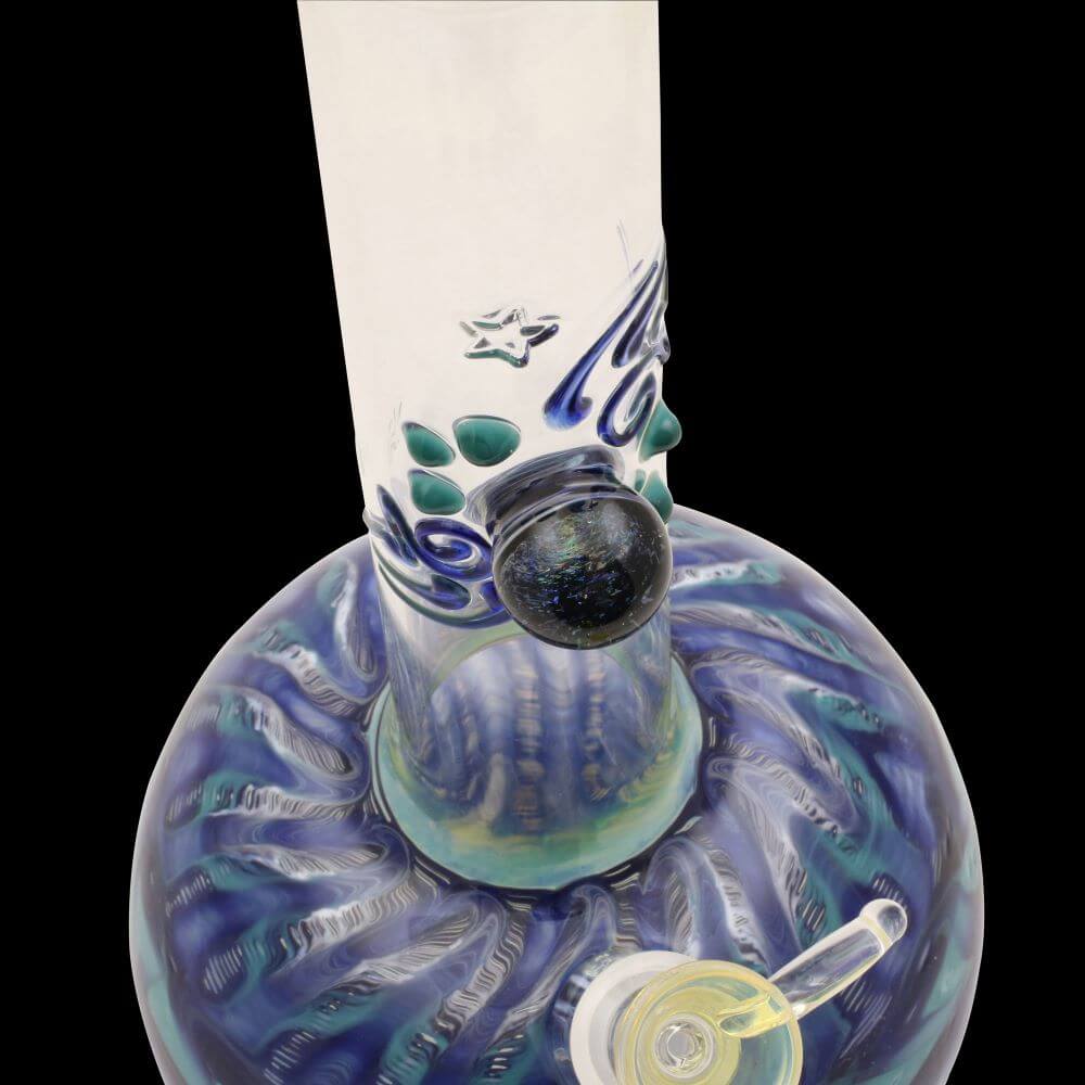 Chameleon Glass 12" Cosmic Series Wrap & Rake Water Pipe - Blue 03