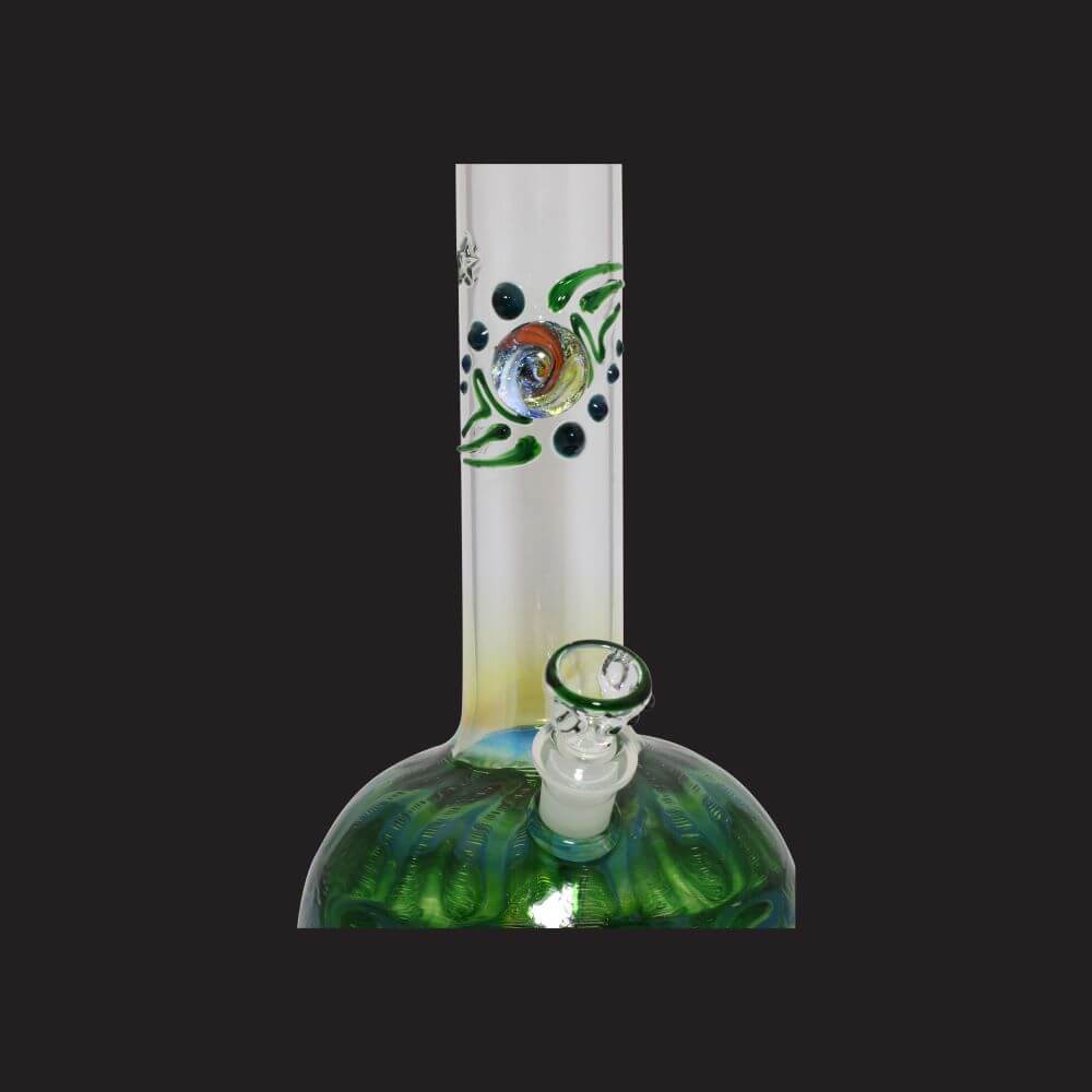 Chameleon Glass 12" Cosmic Series Wrap & Rake Water Pipe - Green 02