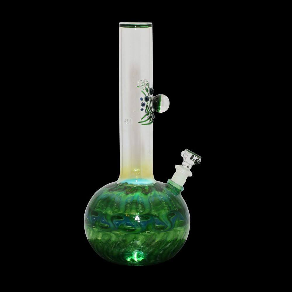Chameleon Glass 12" Cosmic Series Wrap & Rake Water Pipe - Green 03
