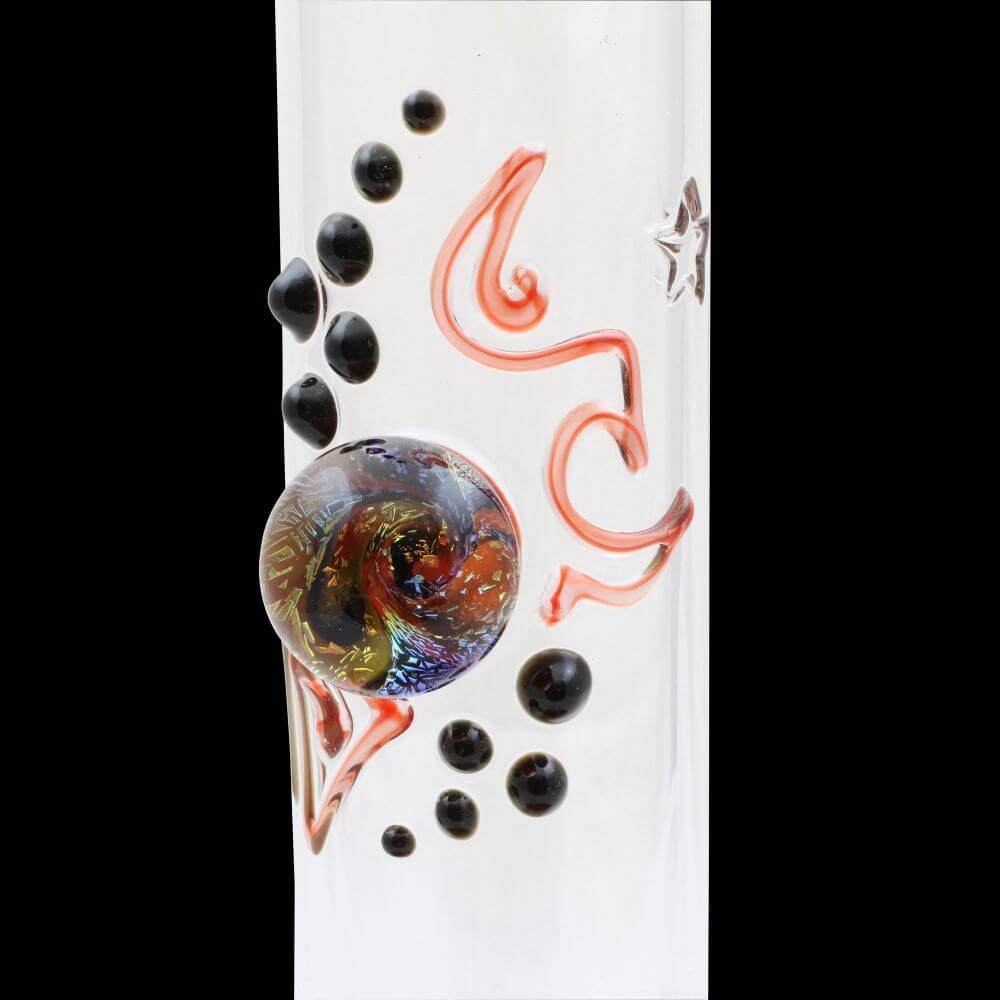 Chameleon Glass 12" Cosmic Series Wrap & Rake Water Pipe - Red 02