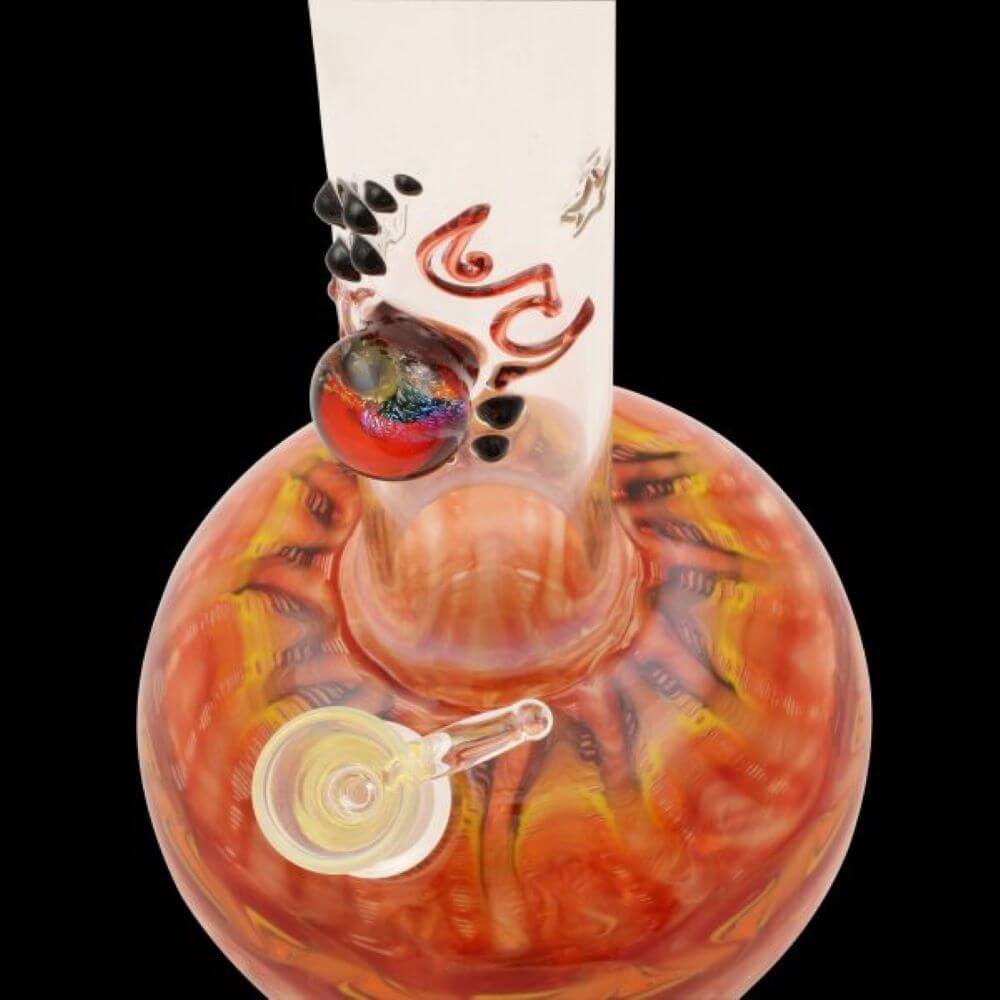 Chameleon Glass 12" Cosmic Series Wrap & Rake Water Pipe - Red 03