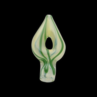 Chameleon Glass Ace of Spades Hand Pipe - Green