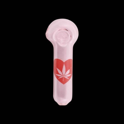 Chameleon Glass I Love Cannabis Hand Pipe - Pink