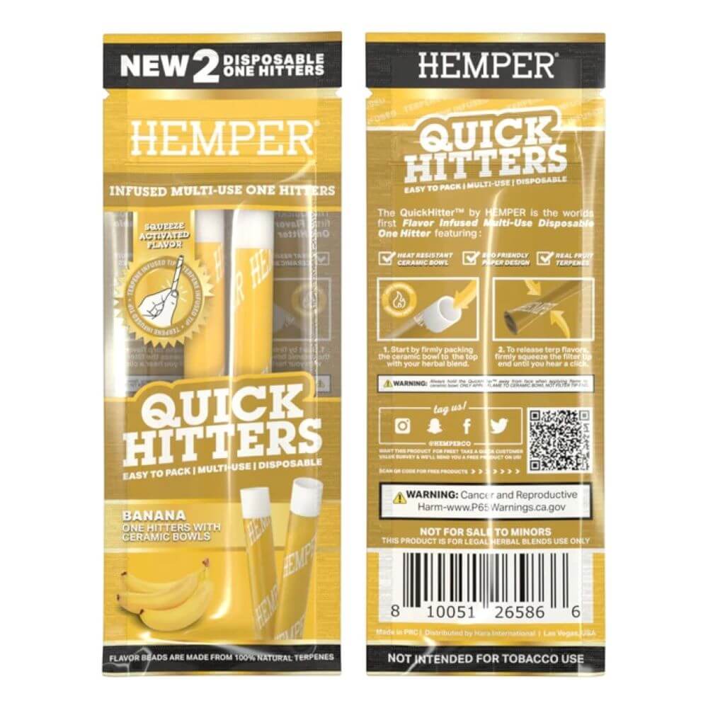 Hemper Quick Hitters - Multi-use Disposable One Hitter - Banana - 11