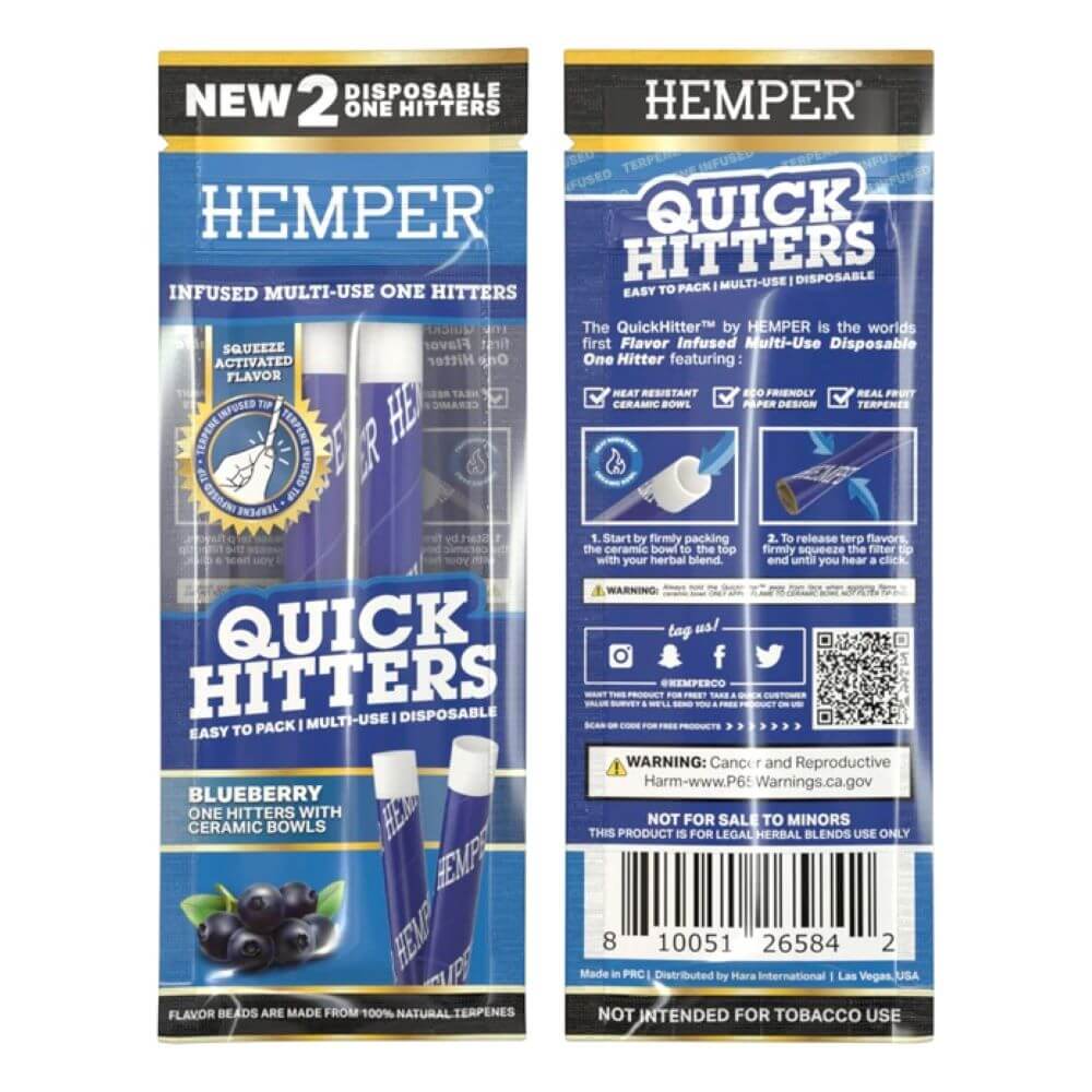 Hemper Quick Hitters - Multi-use Disposable One Hitter - Blueberry - 01