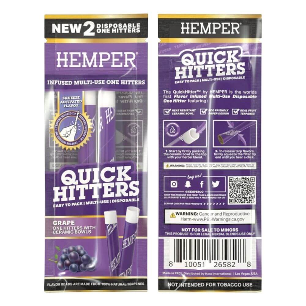 Hemper Quick Hitters - Multi-use Disposable One Hitter - Grape - 03