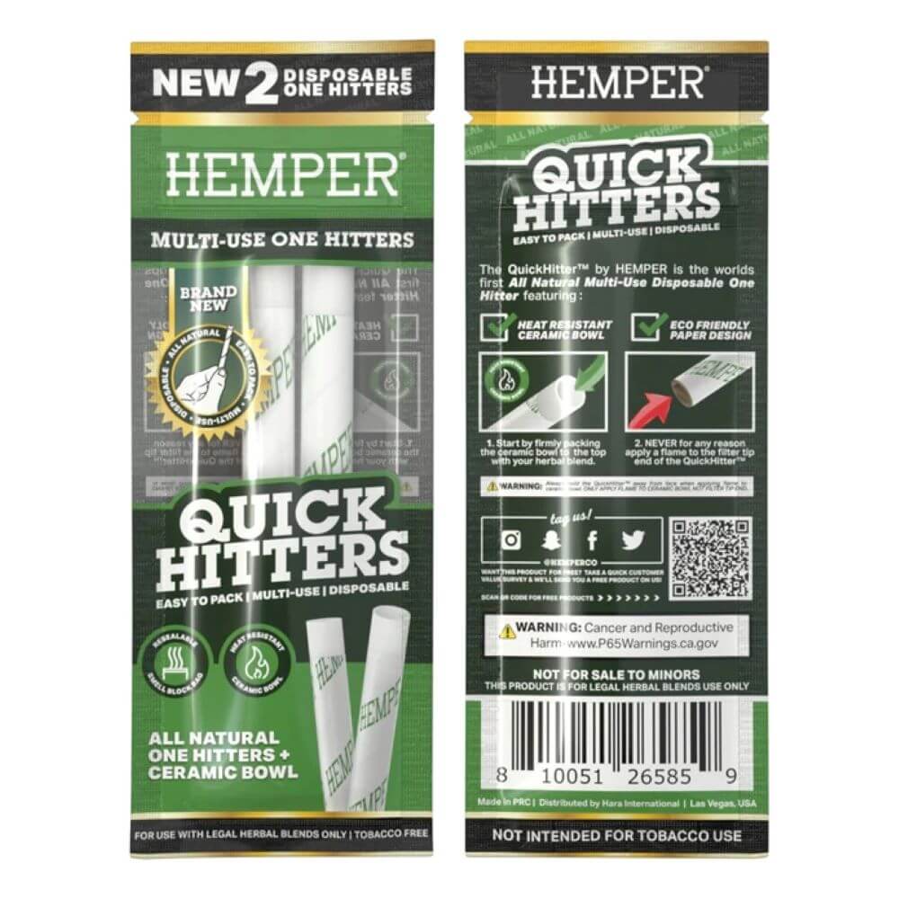 Hemper Quick Hitters - Multi-use Disposable One Hitter - Non Flavored - 07