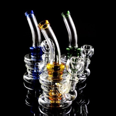 Small Stemless Water Pipe w/ Stemless Showerhead Perc - 01