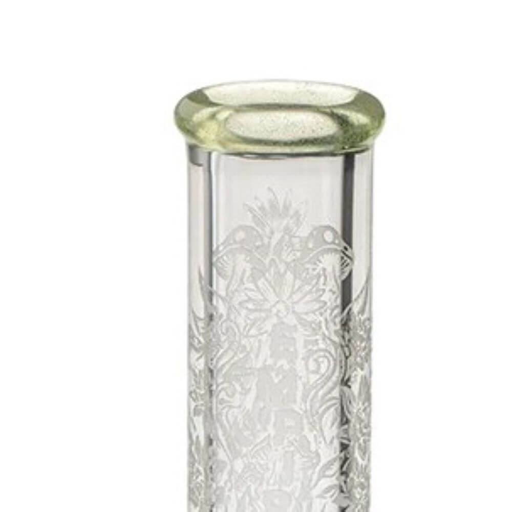 Empire Glassworks 12" Frosty Floral Beaker - Illuminati - Normal Lighting