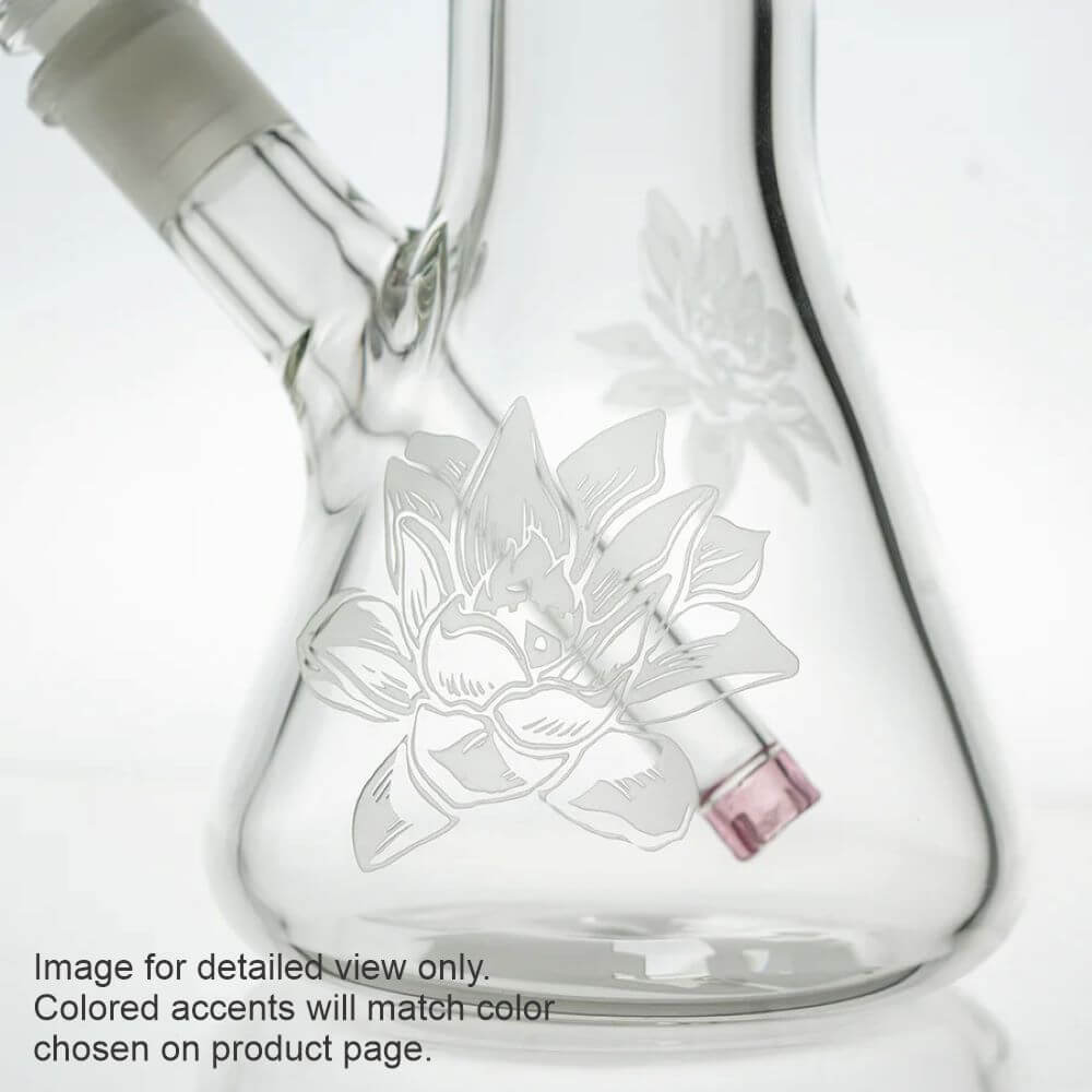 Empire Glassworks 12" Frosty Floral Beaker - Beaker Base Artwork