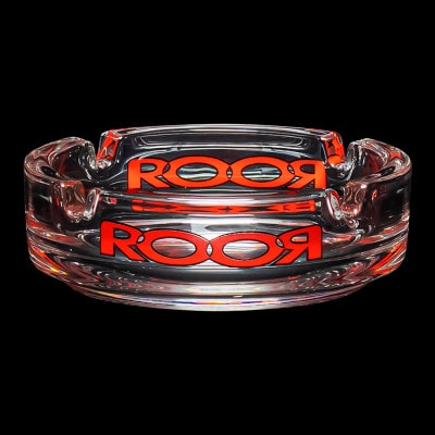 ROOR Collector Clear Glass Ashtray - Red Logo