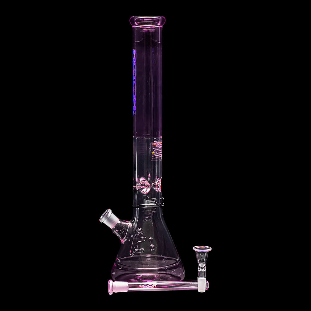 ROOR Custom Classic 18″ Beaker Bong 50x5mm – Translucent Pink - 09