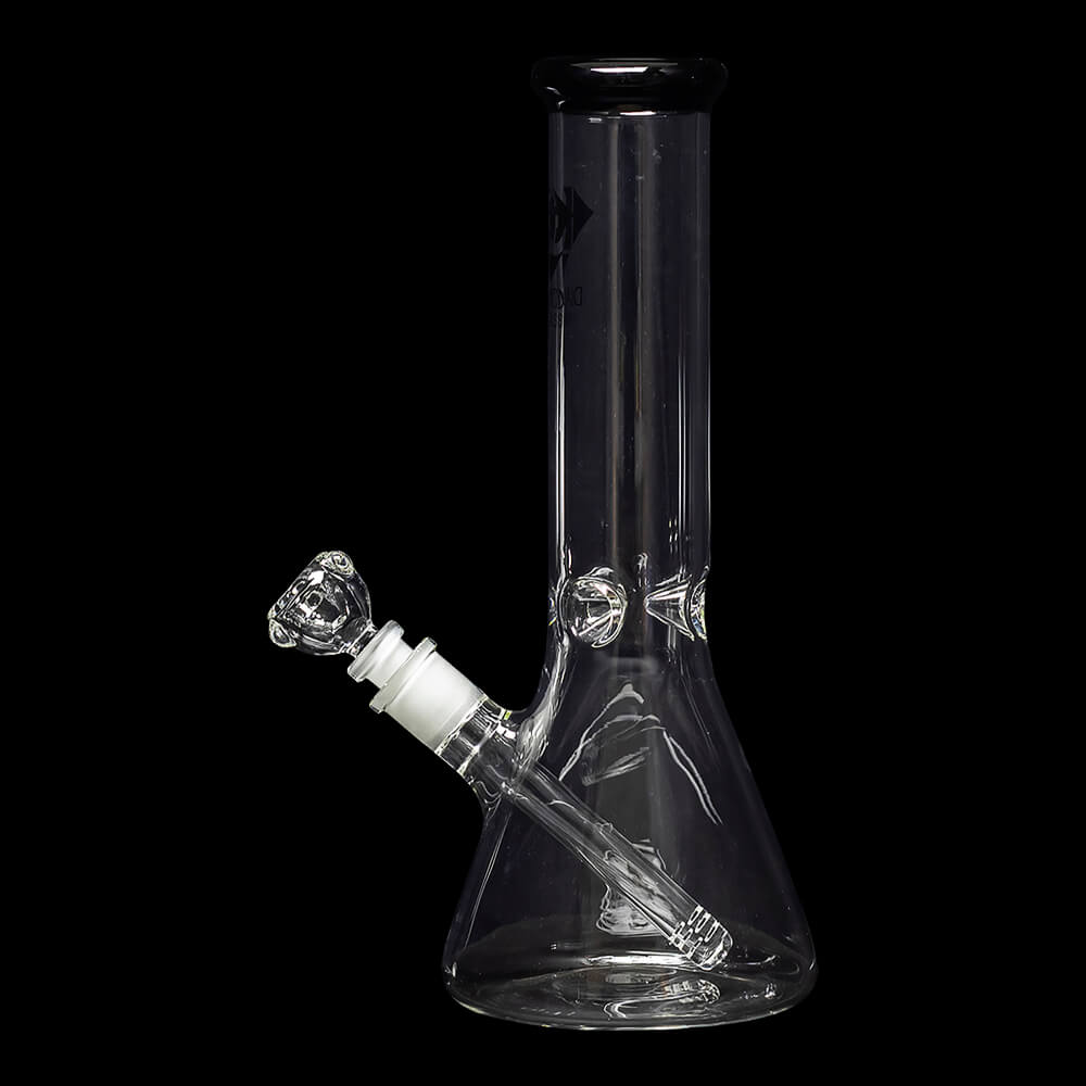 Diamond Glass Accent 12" Beaker Water Pipe - Black - 03